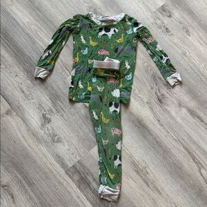 Little Sleepies Farm Animal Print Pajamas - Green